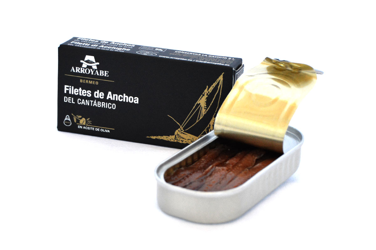 Cantabrian Anchovies in olive oil 50 gr. can (8 fillets) Arroyabe